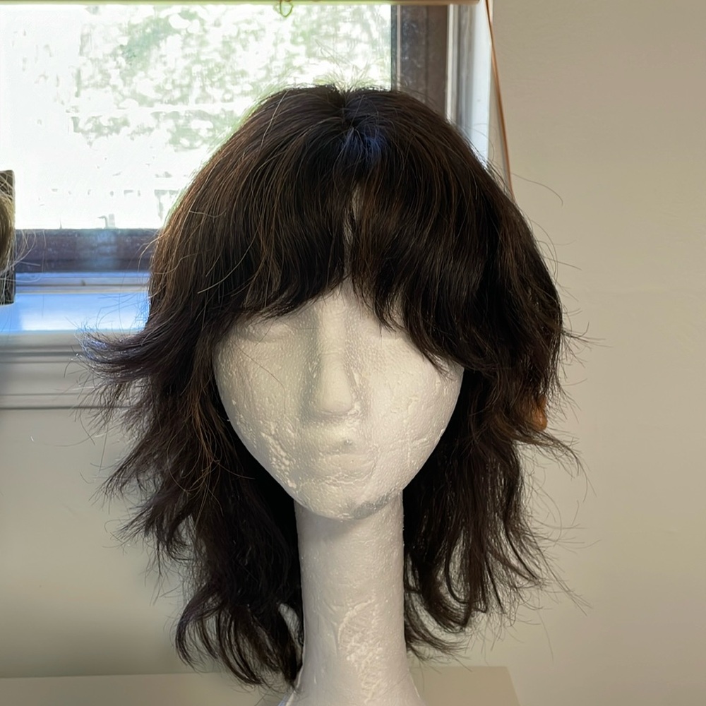 Human hair wavy wig